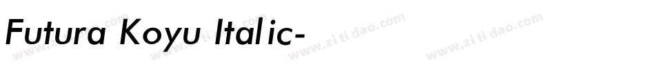 Futura Koyu Italic字体转换